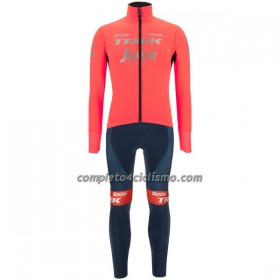 Completo Maglia ML + Pantaloncino con bretelle ML 2022 Trek-Segafredo Rosa